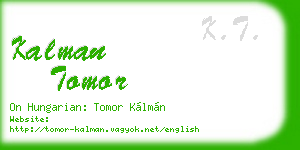 kalman tomor business card